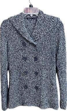 Effeci Cardigan hoodie, double breasted knit, charcoal, size Medium